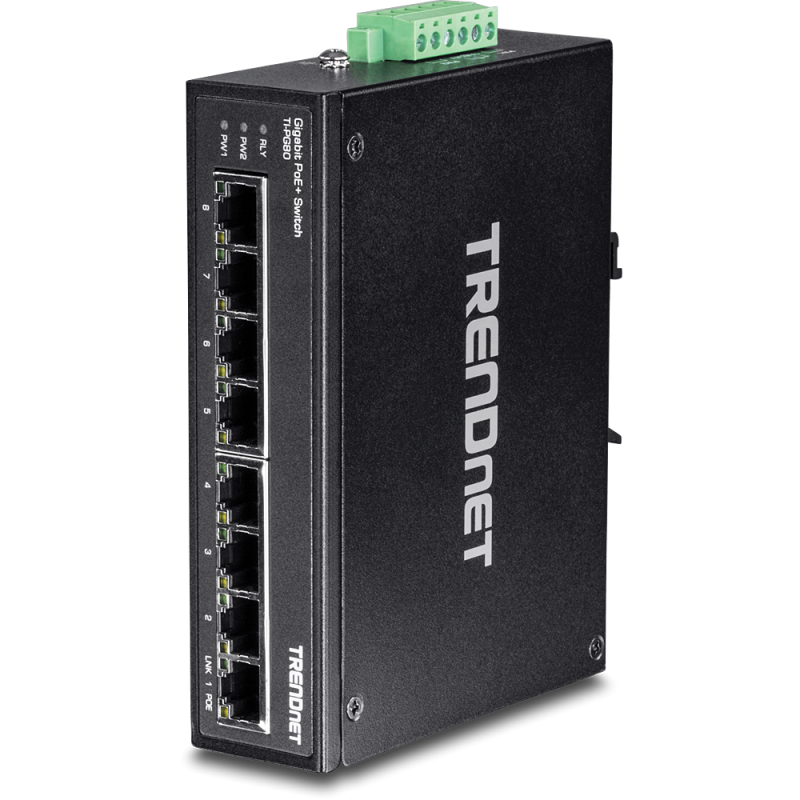 Trendnet Ti Pg Switch Din Rail Poe Gigabit Industrial Reforzado De Puertos