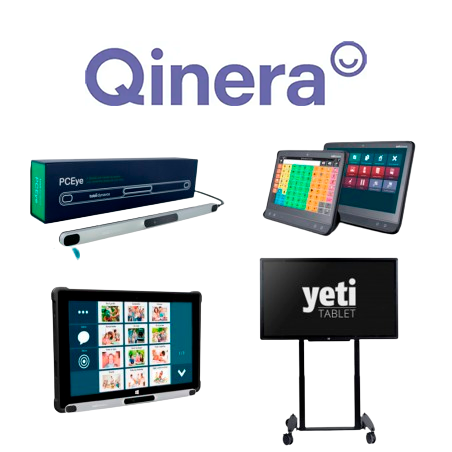 QINERA: Acceso a dispositivos - Interaccion con la mirada - Conmutadores y soportes - Material educativo - Comunicacion 