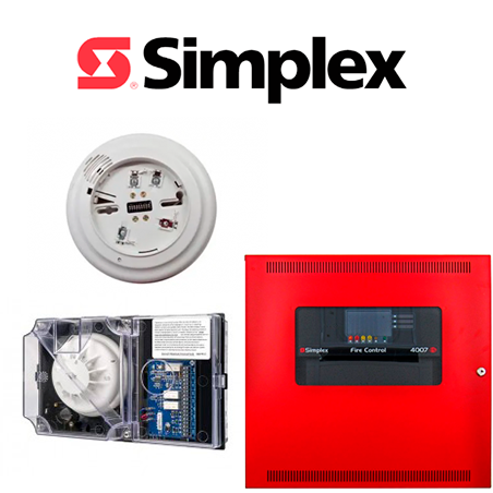    Simplex: Controladoras de fuego direccionables & Convencionales, Sensores, bases, anunciadores de pared. 