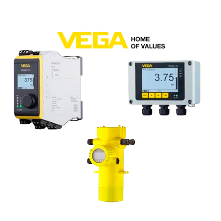 Vega: Medidores de presión, densidad y flujo, sensores de nivel continuo, nivel puntual e interfaces para líquidos y sólidos.