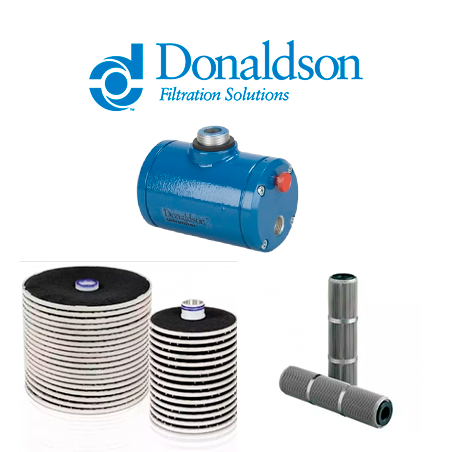 DONALDSON: Aire comprimido y gas, Prefiltros de cartucho, Filtros para turbina, Fluidos a Granel